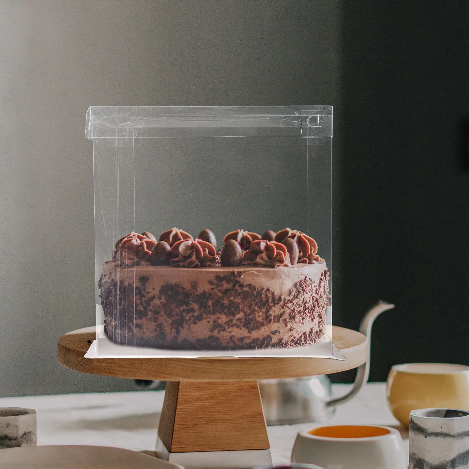 Set di 5 Scatole Trasparenti per Dolci con Coperchio Trasparente per Torte Piccole, Biscotti, Ciambelle, Cioccolatini, Pasticcini, Confezioni Regalo per Panetteria