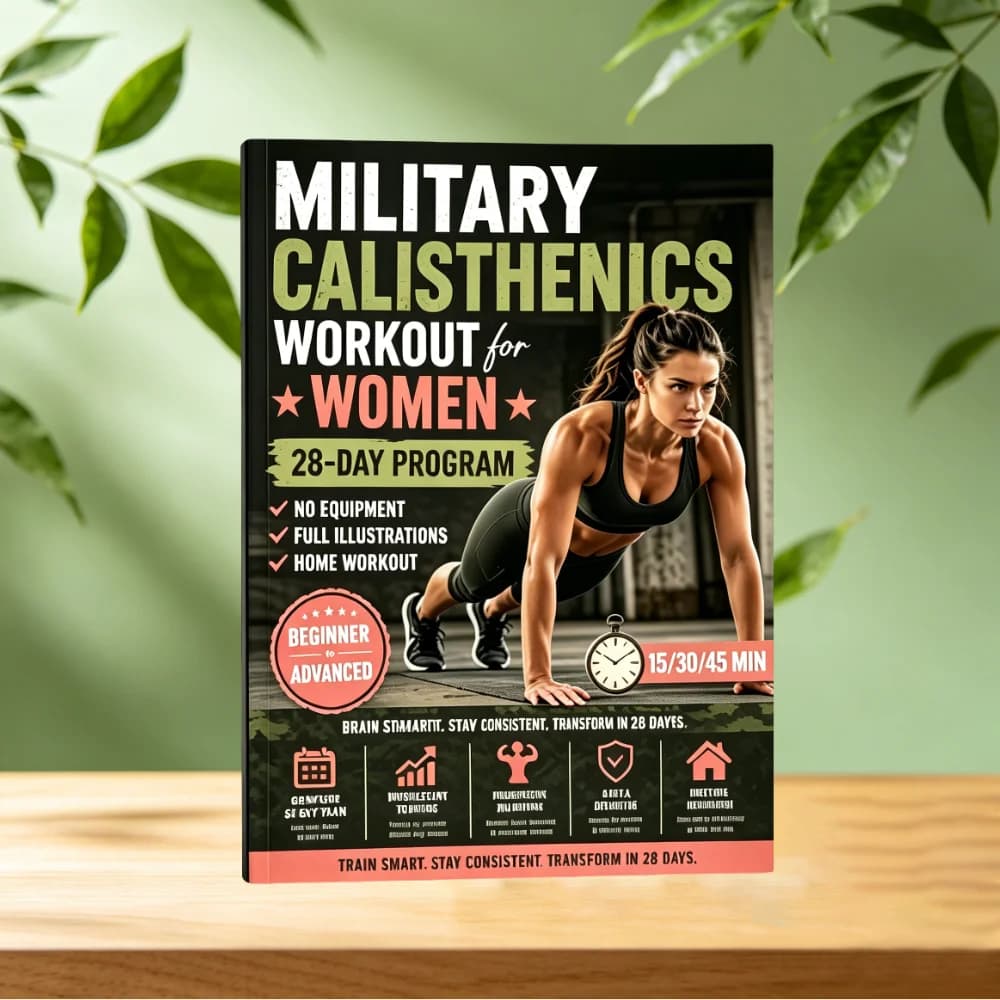 28-Day No-Equipment Calisthenics Workout Notebook for Women, Full Body Home Fitness Training Program Planner