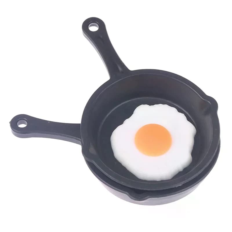 1:12 Dollhouse Miniature Frying Egg Pans for Dolls House Cooking Ware Play Kitchen Toy Accessories