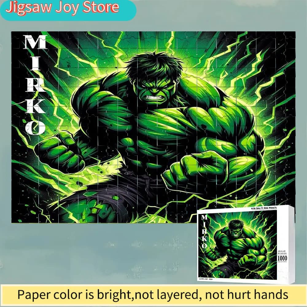 HulkPuzzle | Motivo a cartoni animati, design di taglio stimolante e unico, perfetto per regali di compleanno, festività, Natale, Halloween