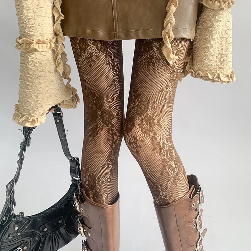 New Tights Women Hollow Out Sexy Lace Floral Thigh High Stockings Pantyhose Hosiery Mesh Fishnet Stockings Women Leggings