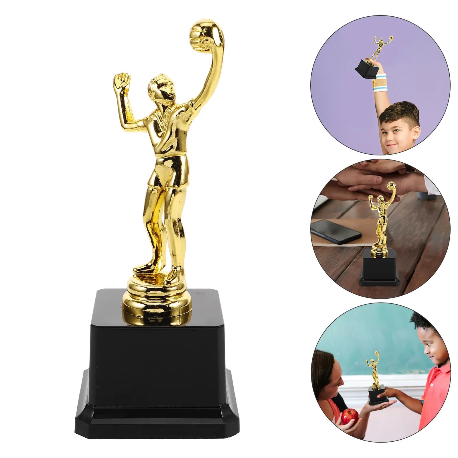 Mini Trofei Sportivi di Pallavolo, Piccole Coppe in Plastica, Premi per Competizioni, Medaglia d'Oro, Premio per Partecipazione, Gadget per Feste