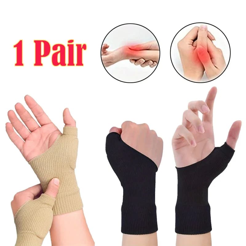 1 Paio di Guanti Compressivi per Polso e Pollice, Supporto Traspirante per Polso con Cuscinetti in Gel per Lesioni al Pollice