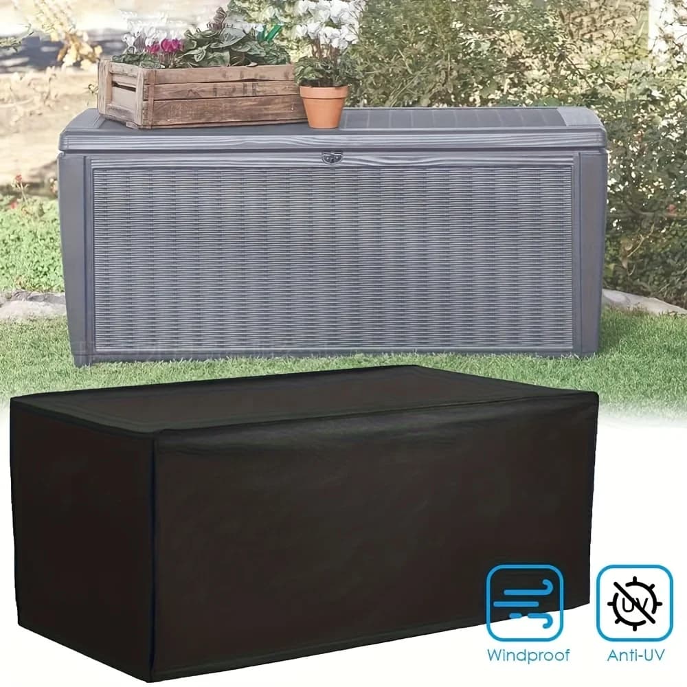 Large cover for outdoor black fabric container – waterproof, durable and protective cover for all seasons