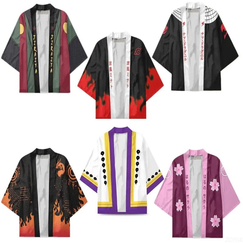 2025 Nuovo Ninja Kimono Mantello Cardigan Coppia Giacca Stampa digitale 3D Anime Vestito di ruolo