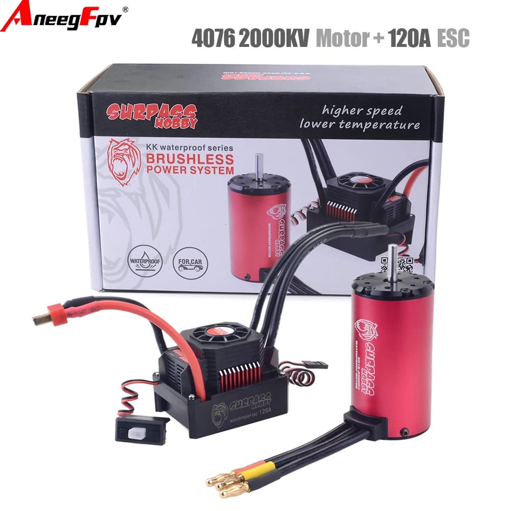 SURPASS HOBBY KK 1/8 RC Drift Racing Car Motore Brushless Combo 4076 2000KV 2250KV con 120A 180A ESC Motore ad alta velocità impermeabile