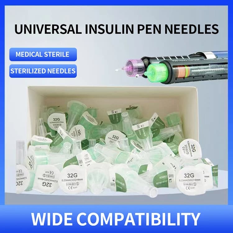 100Pcs Disposable Insulin Pen Needles 31G 32G 4mm 5mm 6mm 8mm Ultra Thin Wall Sterile EO Universal Fit Most Insulin Pens Individ