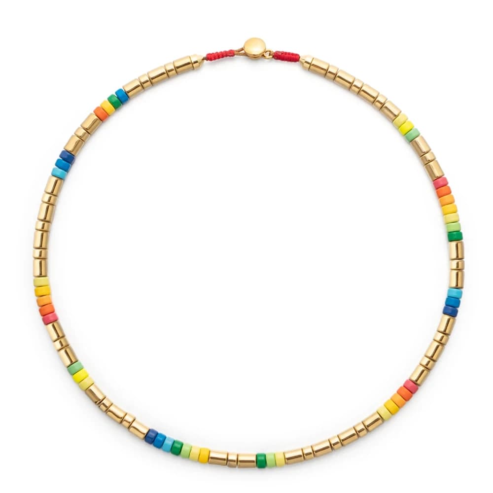 2023 nuovo Design 2 x8mm collana di perline Color oro per donna collana fatta a mano con perline colorate per gioielli con perline estive