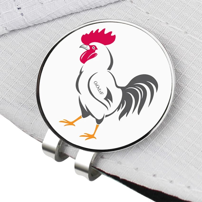 1 Pezzo Marcatore per Palline da Golf con Motivo Gallo, Clip Magnetica per Cappello, Regalo Originale per Amanti del Golf, Golfisti, Uomini, Amici