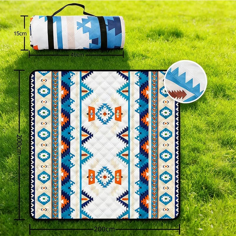 Outdoor Waterproof Picnic Mat, foldable and portable Picnic Blanket, 200x200CM Large Camping Beach Mat for Family and Friends