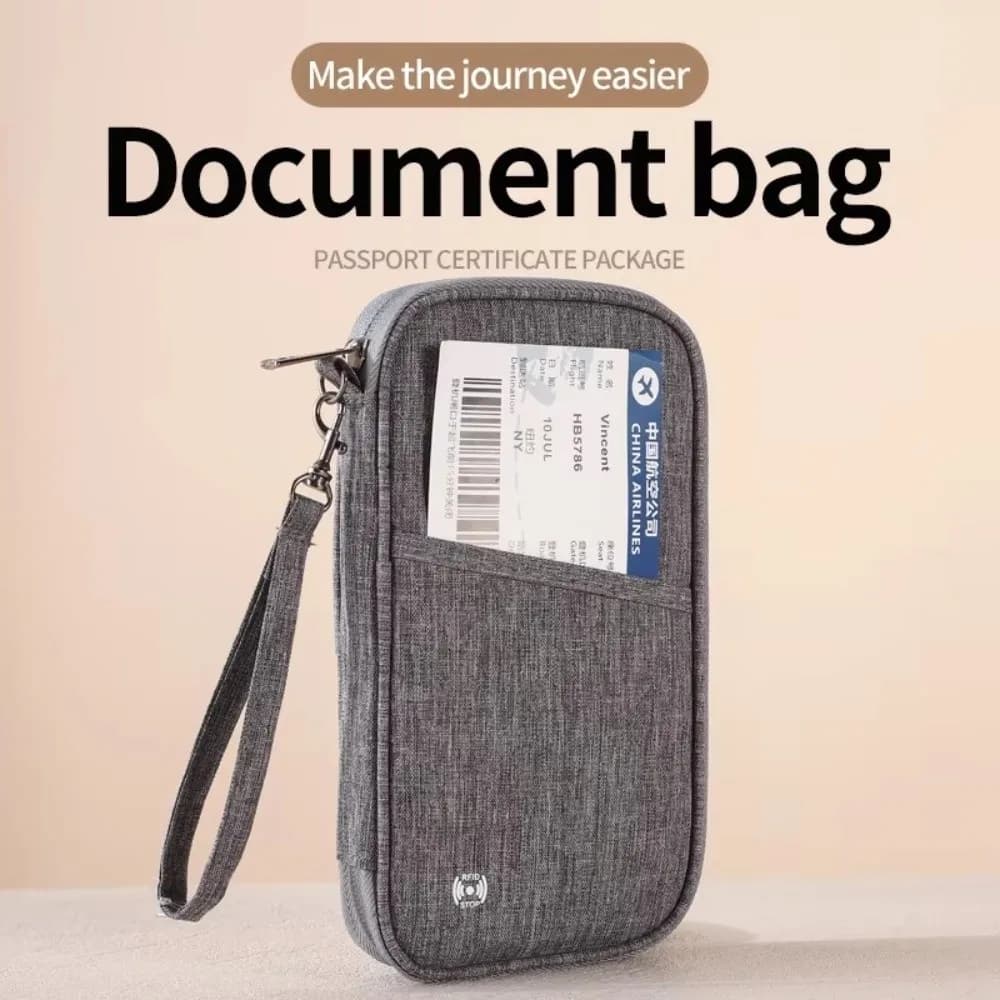 RFID Blocking Passport Holder Wallet Oxford Cloth Multi Functional Travel Document Organizer Credit Card Case Document Bag