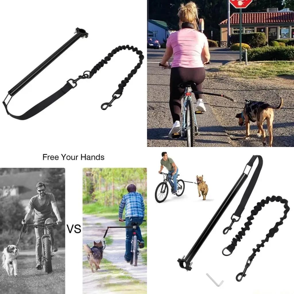 31BE Attacco per guinzaglio per bici per cani Guinzaglio per mani libere Esercitatore per cani da bicicletta a sgancio rapido