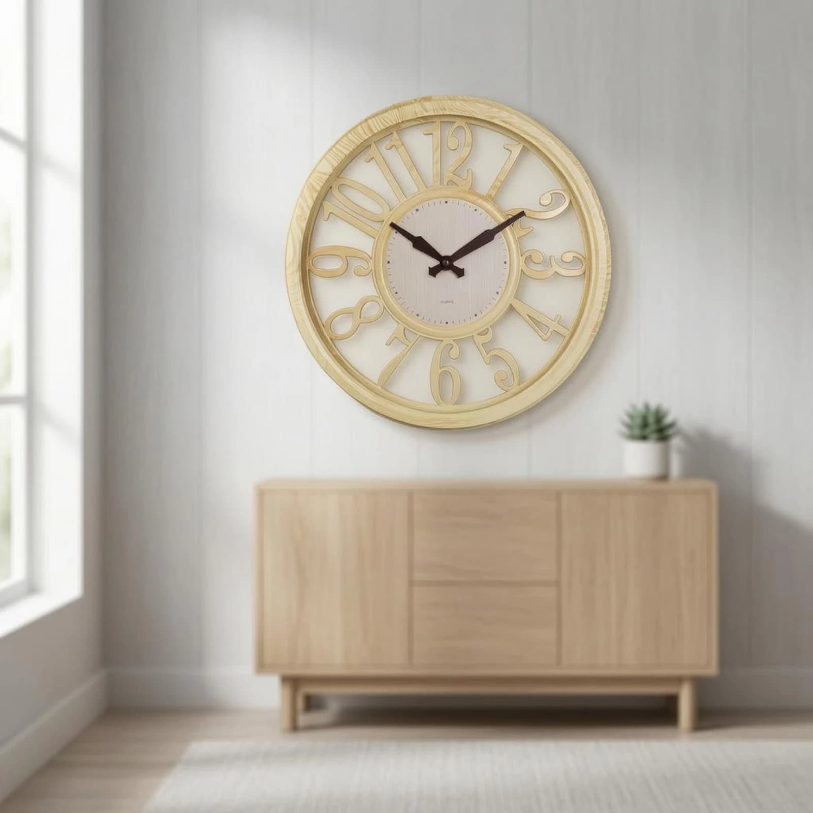 Orologio da Parete Rotondo Traforato da 12 Pollici, Decorazione per la Casa, Funzionamento Silenzioso, Decorativo