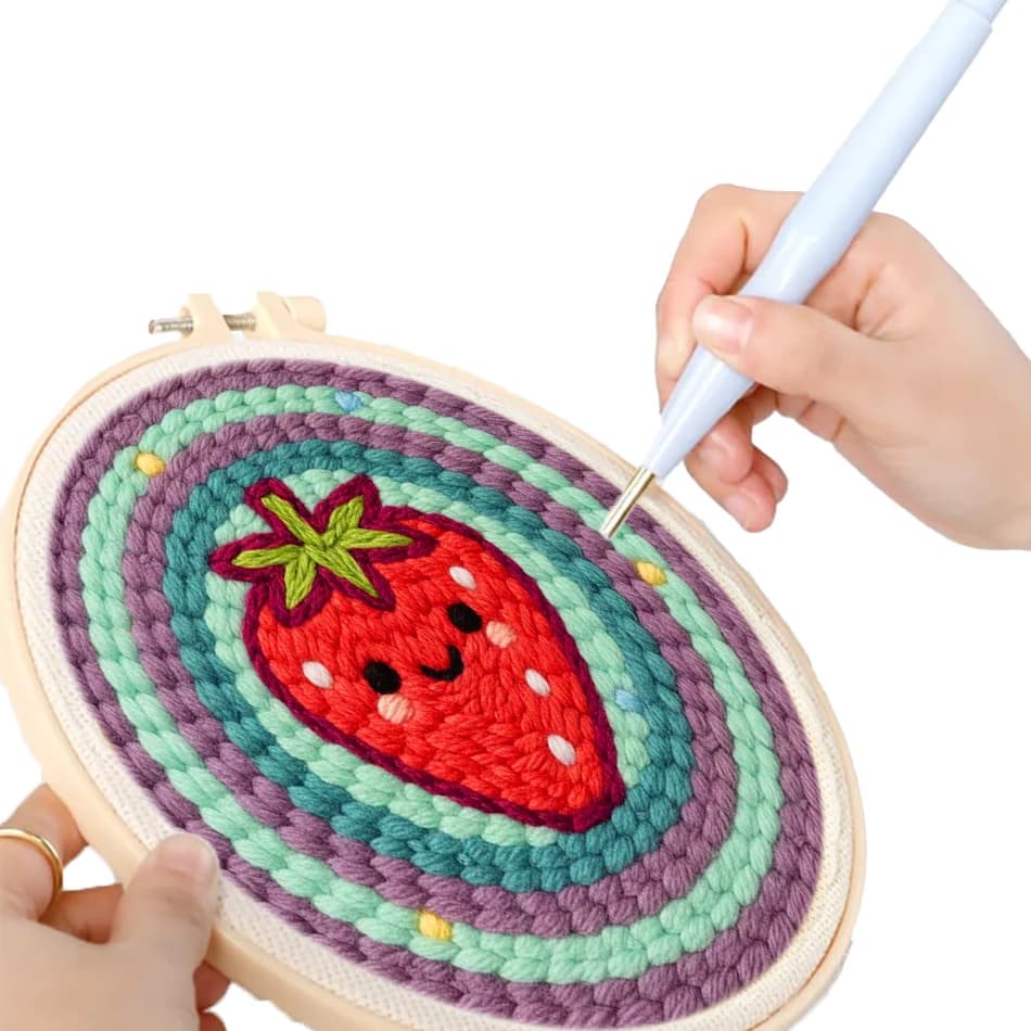 GATYZTORY punch embroidery needle Fruit Diy Crafts Art and crafts with needles Embroidery frame 20x20cm Picture Sewing Tufting