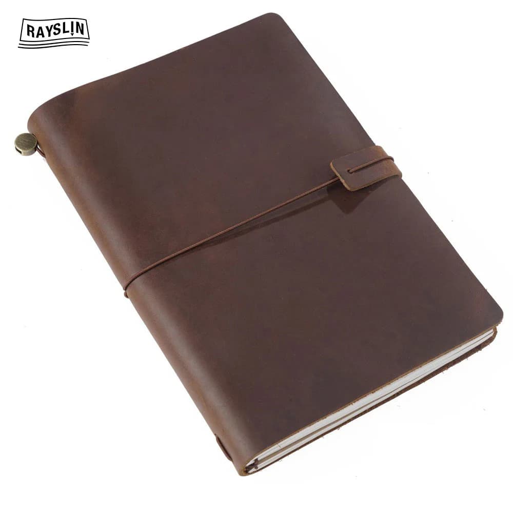 Traveler Notebook Genuine Leather Journal Retro DIY Handmade Diary Note book Teacher Back To School Office Gift Lines Blank