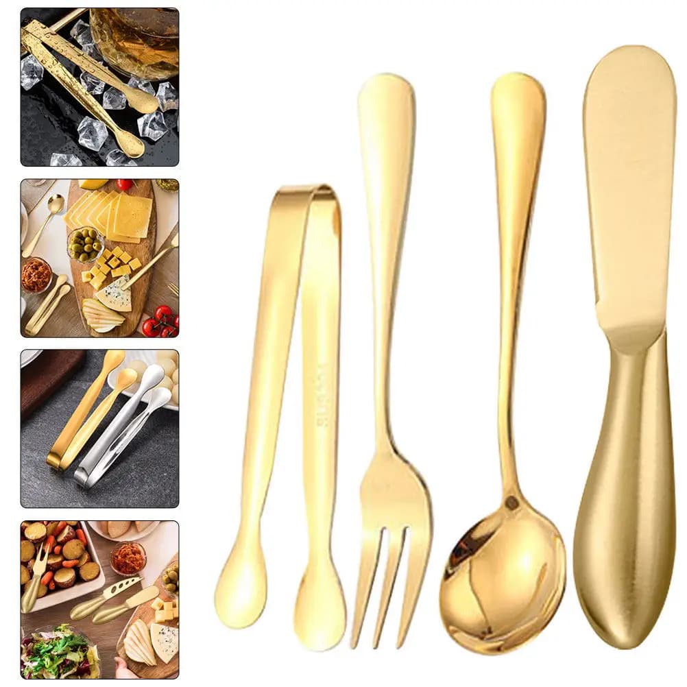 1Set Stainless Steel Cheese Knife Set Polished Handles Ergonomic Design Easy Grip Light Weight Dishwasher Safe Kitchen