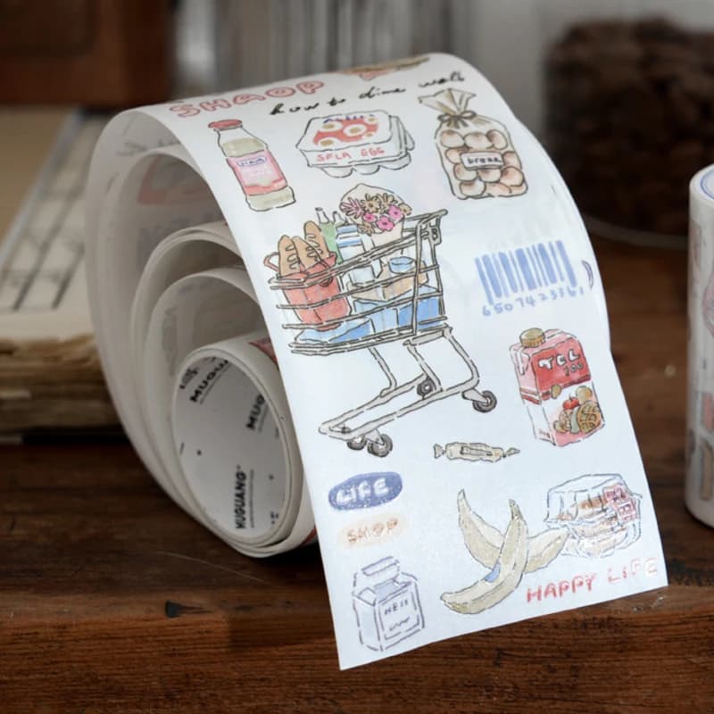 Mr. Paper 4 Style 1 Roll/Pack of Special Oil Masking Tape for DIY Phone Case Photo Frame and Other Handbook Material Decoration
