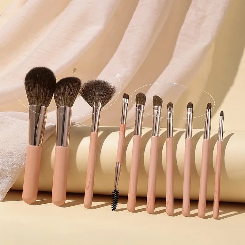 Portable Mini Animal Hair Makeup Brush Set Wool Powder Brush Blush Brush Concealer Brush Eyebrow Brush Horsehair Eyeshadow Brush