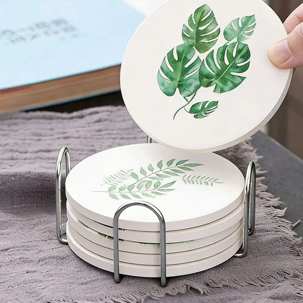 New Metal Coaster Holder Modern Metal Coaster Stand Cup Placemat Storage Organizer Tabletop Use
