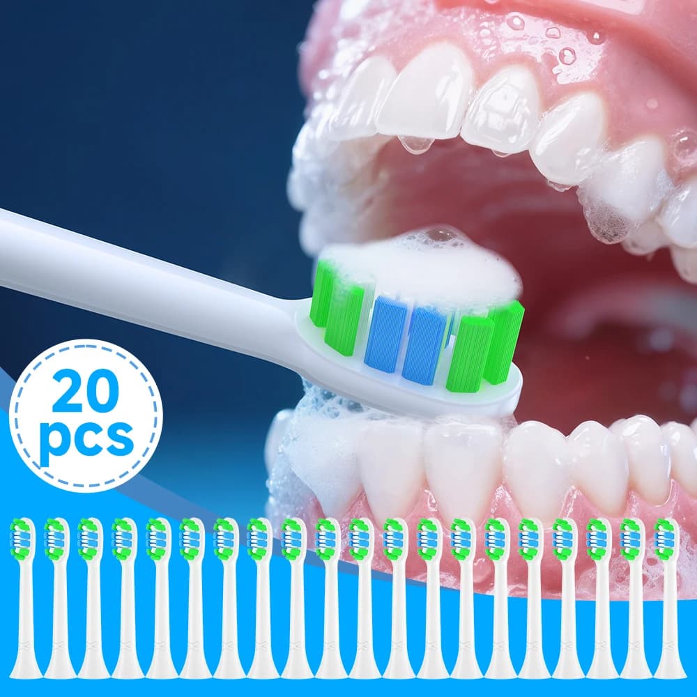 20 testine di ricambio per spazzolino compatibili con la testina di ricambio per spazzolino elettrico Philips HX6100 HX6252 HX9334 HX6530 HX6064