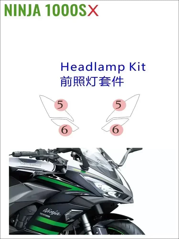 Pellicola protettiva per vernice per moto, kit completi, resistenza ai graffi, tecnologo autorigenerante, KAWASAKI NINJA1000SX applicabile a