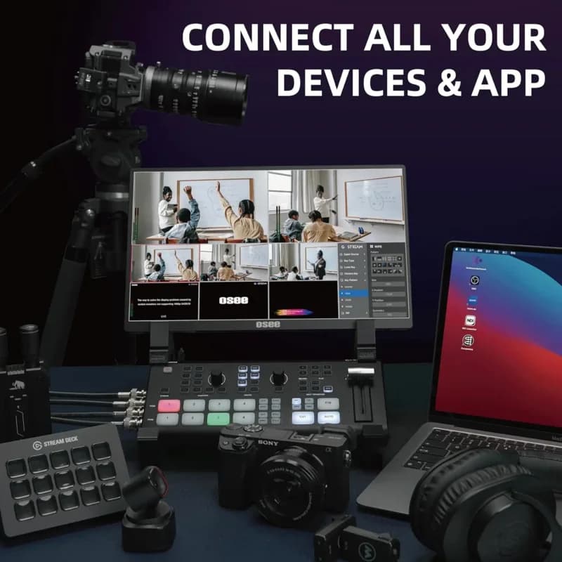 Switcher video Osee Gostream Deck 4K con NDI aggiornabile GoStream Deck Pro All-in-One 4 canali Compatibile con HDMI Streaming live