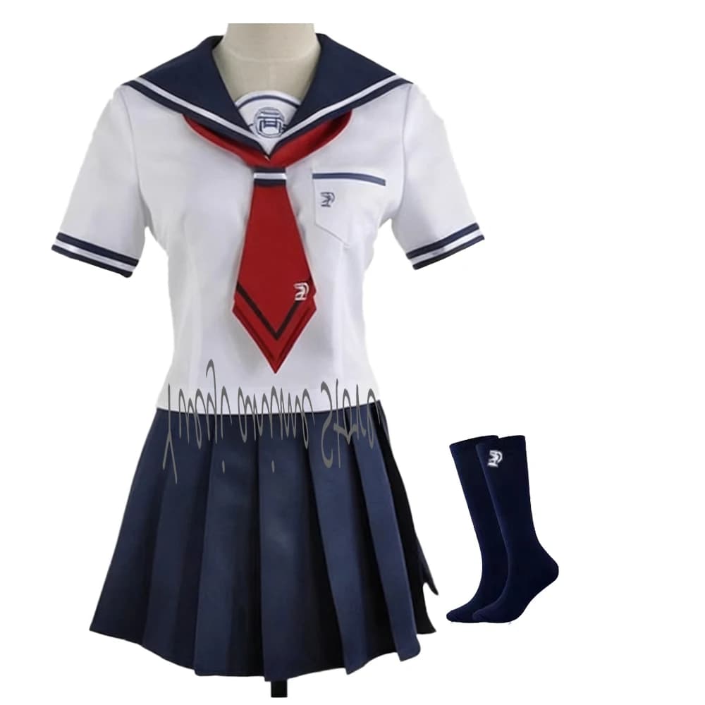 customized- Anime Naegi Komaru Cosplay Costume - JK Sailor Pleated Skirt Uniform Women Halloween Party Dress
