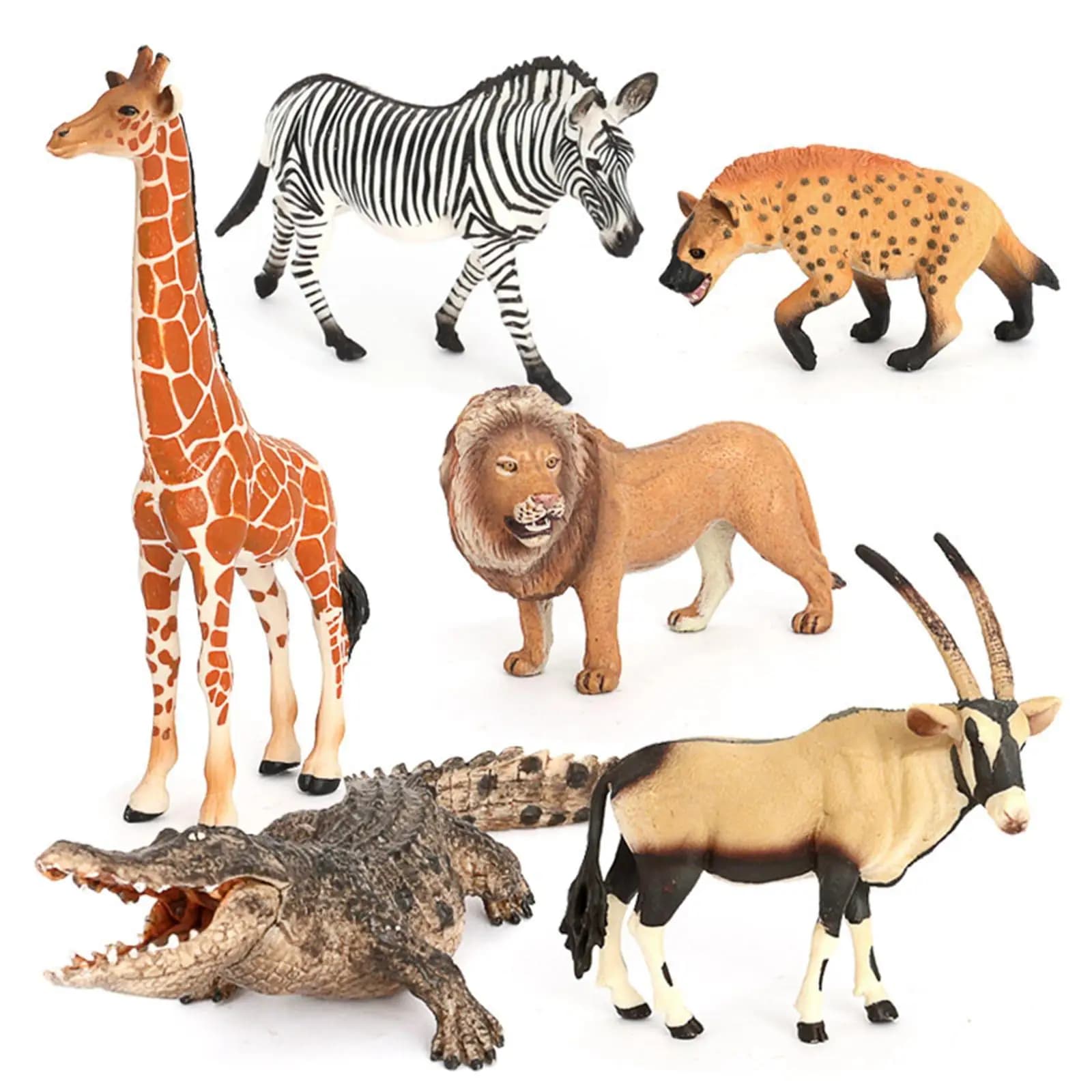 Modellini di Animali Selvatici, Figure Realistiche di Giungla e Foresta, Set Educativo con Coccodrillo per Bambini dell'Asilo, Ragazzi e Bambini Piccoli