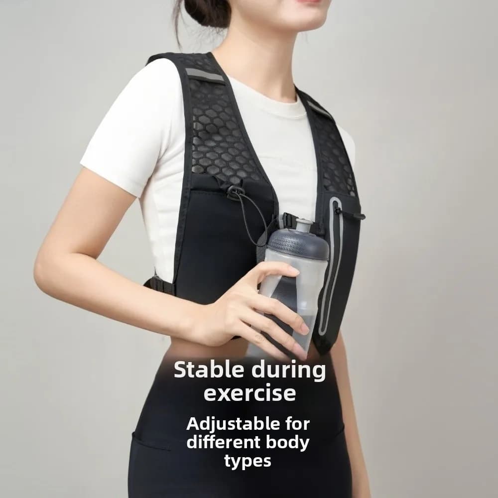 Gilet Idratazione Traspirante Antiscivolo Leggero per Corsa, Borsa Sportiva Impermeabile Multifunzionale con Sacca Idratazione, Marsupio da Petto