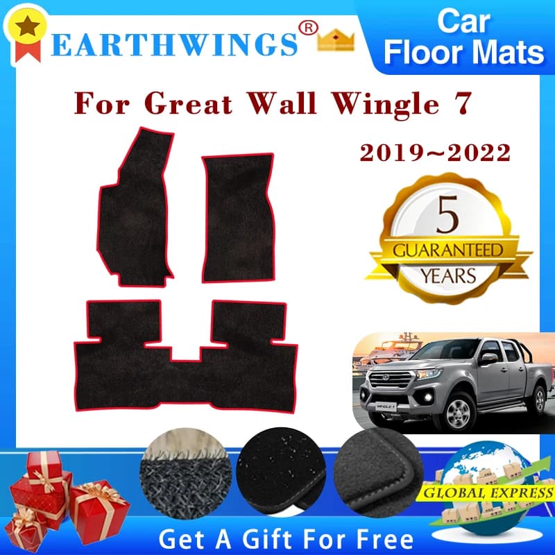 Per Great Wall Wingle 7 2019 2020 2021 2022 Tappetini per auto Tappeti Pannello Pedane Tappeti Mantello Copertura Rilievi del piede Accessori auto EV