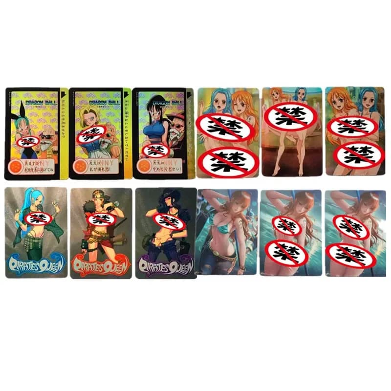 3 pezzi/set Anime Dragon Ball One Piece Android No. 18 Bulma Nami Vivi Carta sexy Gioco classico Regalo Giocattolo Collezione Carta Regalo Giocattolo