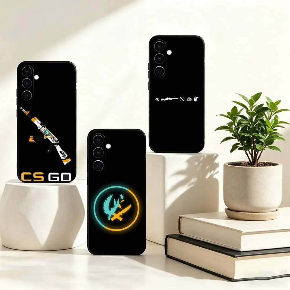 C-Classic game C-Cs Go 2 Cover per telefono in silicone morbido nero per Samsung Galaxy A73,A72,A71,A70,A53,A52,A51