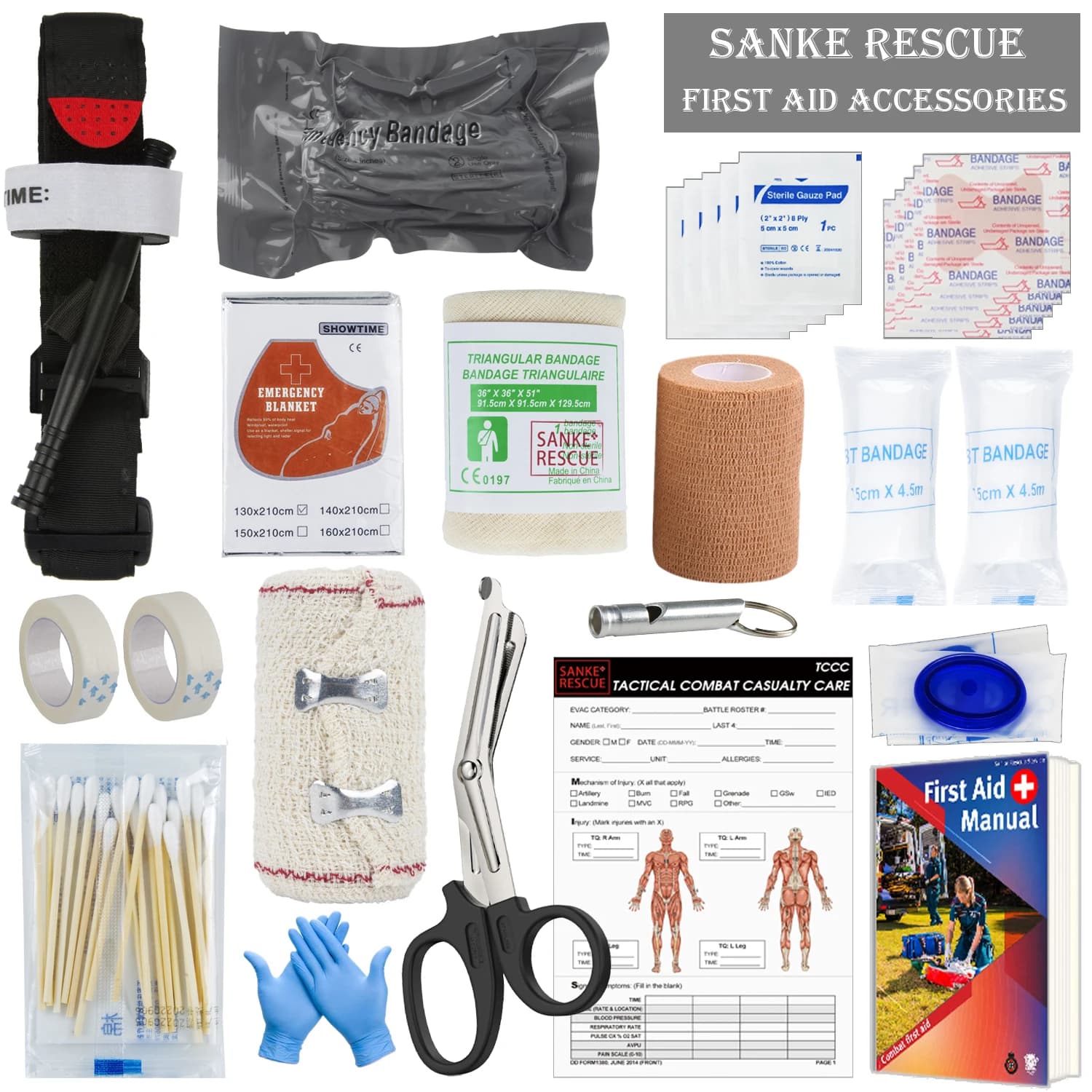 Accessori di pronto soccorso di sopravvivenza Set completo militare di sopravvivenza Attrezzatura da esterno Kit di emergenza Borsa per traumi Escursioni in campeggio Avventure IFAK