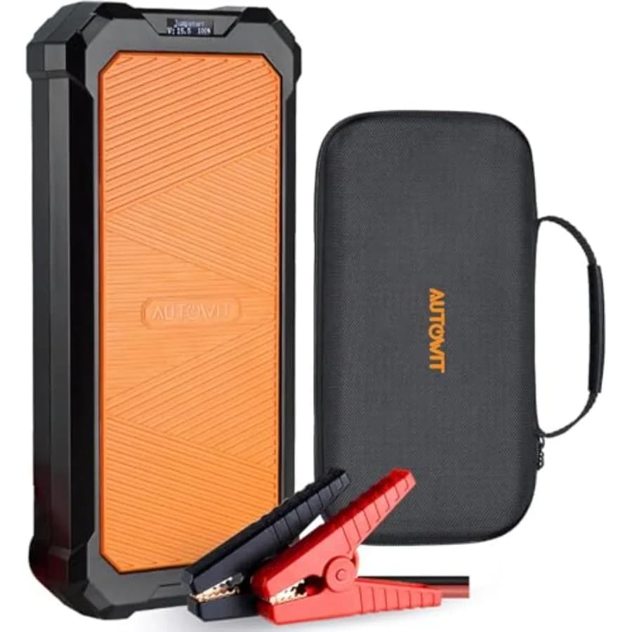Avviatore di Emergenza a Supercondensatori 12V Senza Batteria, Portatile, con Cavi di Avviamento per Auto a Benzina 8.0 e Diesel 4.0
