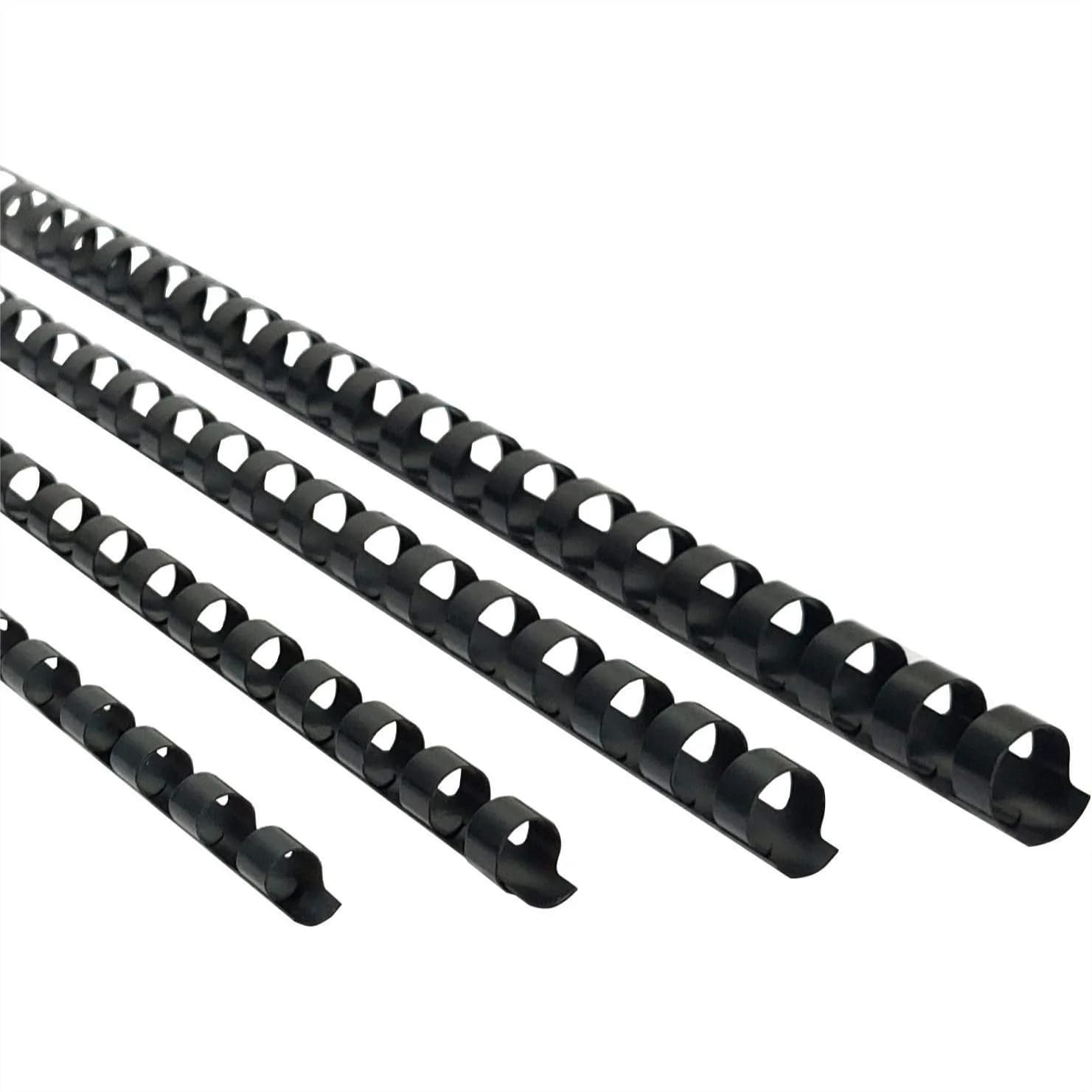 Rilegature a spirale in plastica, formato Letter, 19 anelli, confezione 4-in-1 (1/4", 5/16", 3/8", 1/2") per 20-90 fogli, nere