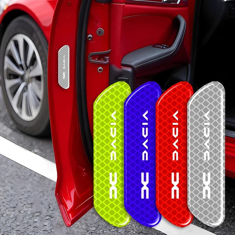 Strisce riflettenti per portiera auto, adesivi di avvertimento di sicurezza per Dacia Duster Logan Sandero Lodgy Dokker Stepway Mcv 2 Solenza Largus