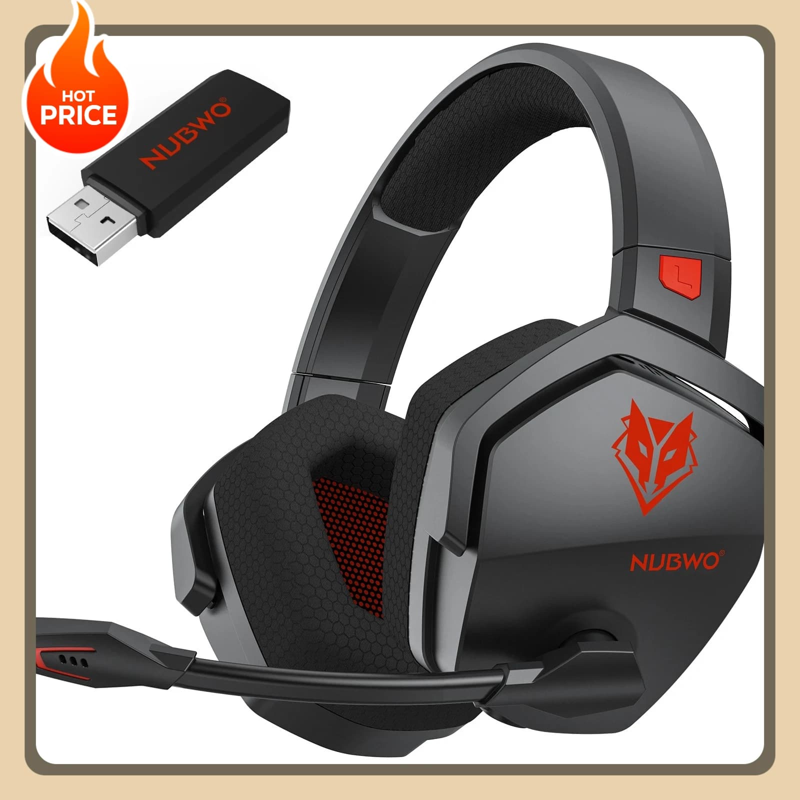 NUBWO G06 Wireless Bluetooth Gaming Headphone Microphone for PS5/PS4/PC/mobile/switch, Bluetooth 5.3 Dual Gaming Headphones from 2.4 GHz