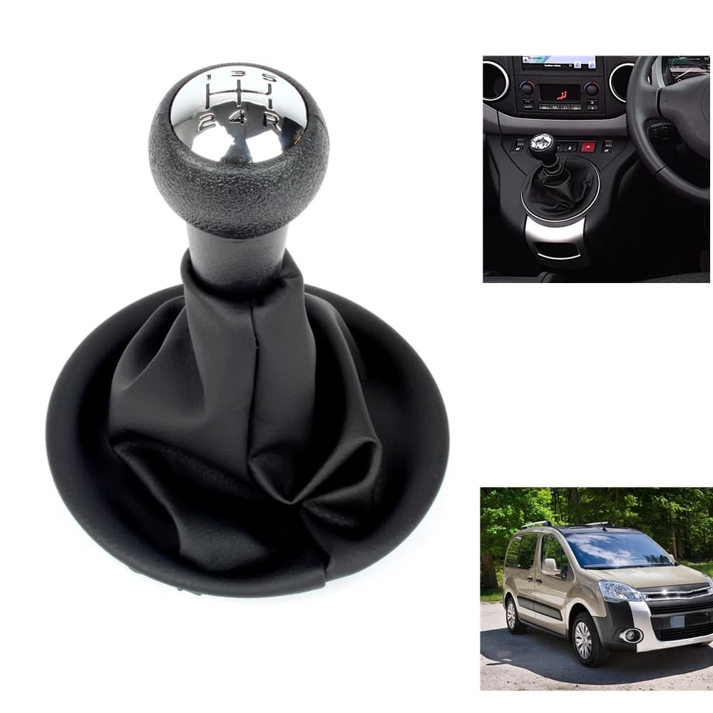 For Citroen Berlingo II 5 Speed Gear Stick shift knob Level leather Boot 2008 2009 2010 2011 2012 2013 2014 2015 2016 2017 2018