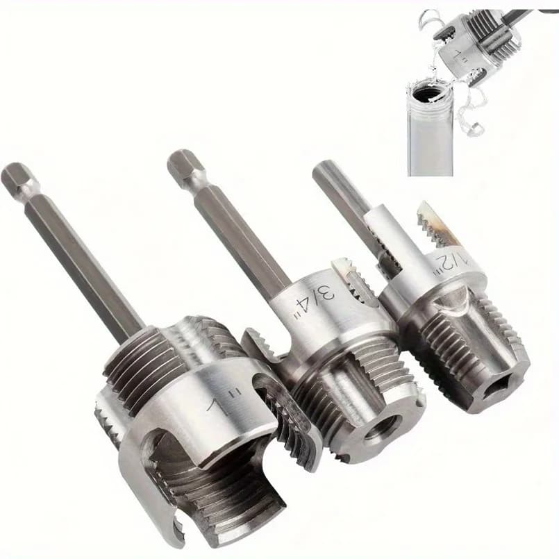 Kit di 3 Utensili per Filettatura Tubi in PVC/Plastica Resistenti con Filettature Maschio/Femmina da 1/2"/3/4"/1" - Compatibile con Tubi in PVC, PPR, MPP
