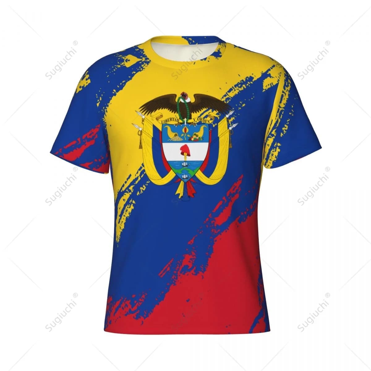 Maglietta Sportiva Personalizzata con Nome, Numero ed Emblema della Colombia per Uomo e Donna, Jersey per Tifosi di Calcio