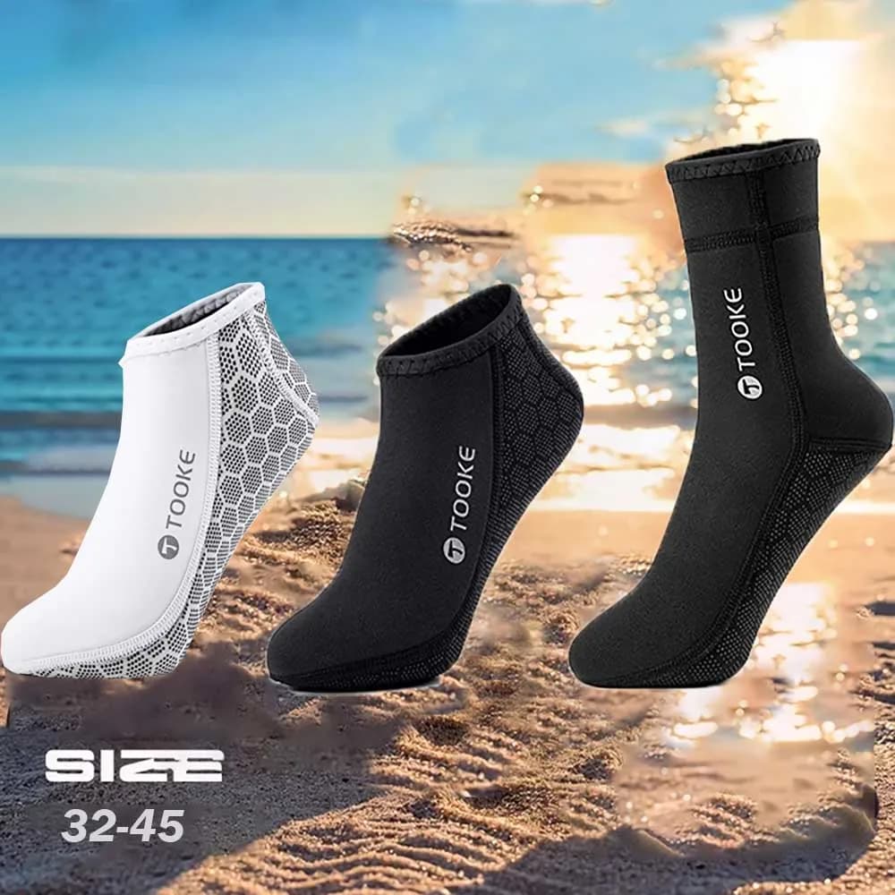 Calzini da Immersione in Neoprene 3mm, Antiscivolo, Caldi e Resistenti al Freddo, per Surf, Snorkeling e Sport Acquatici, per Uomo e Donna