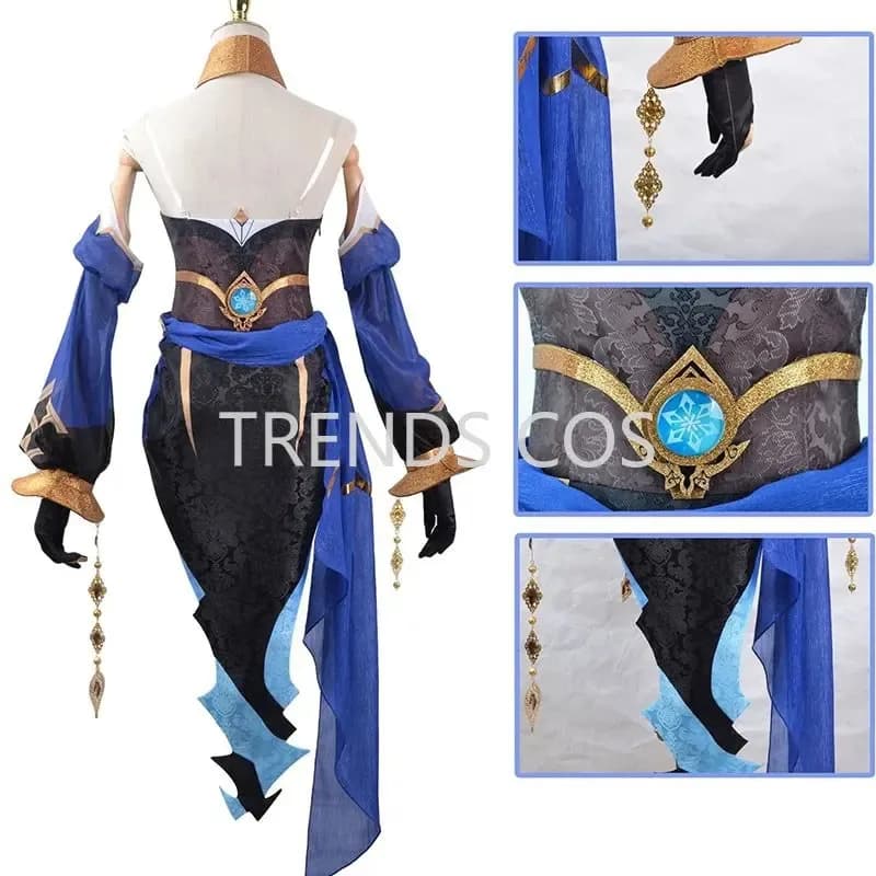 Sumeru Sumeru Costume Set Full Copricapo Calze Wig Anime Cosplay Layla Dress for comic cons;3'v,6. h.8'