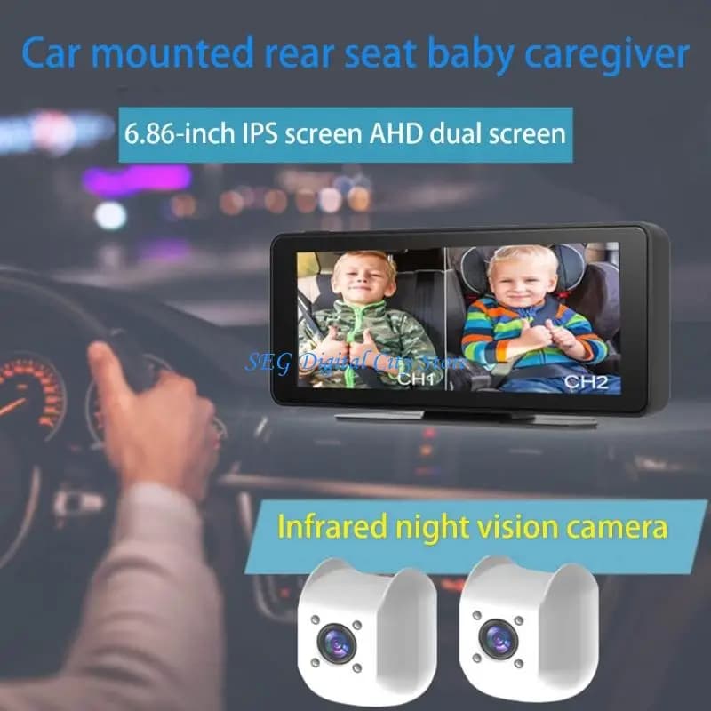 U75B 7Inch Vehicle Baby Monitor Real Time Backseat Camera For Night Driving Security