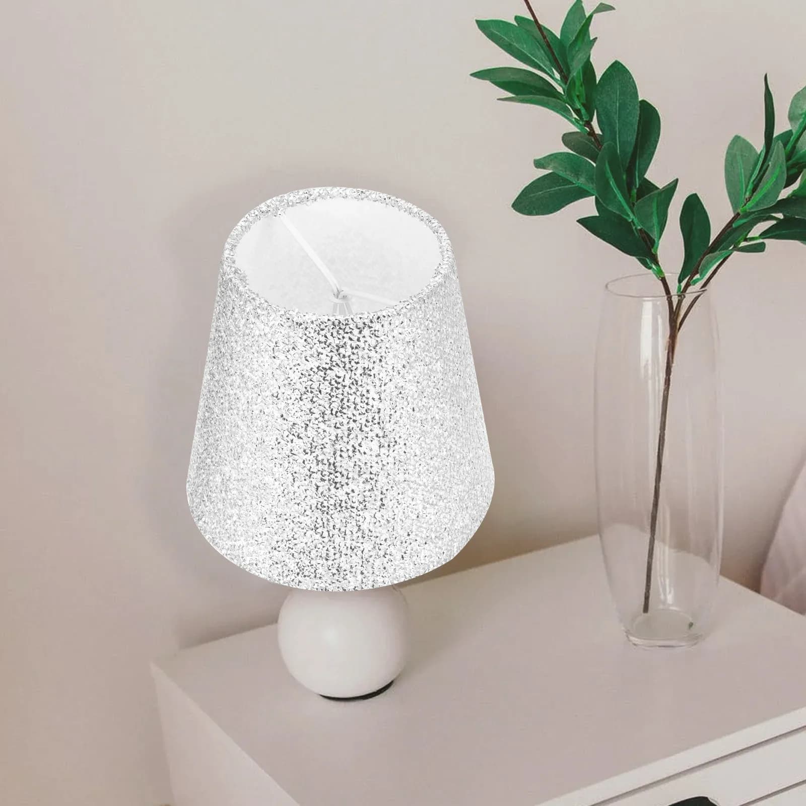 Paralume in Tessuto di Alta Qualità con Base in Ferro Robusta, Illuminazione Decorativa Diffusa per Lampade da Tavolo, da Terra e da Parete, Uso Interno