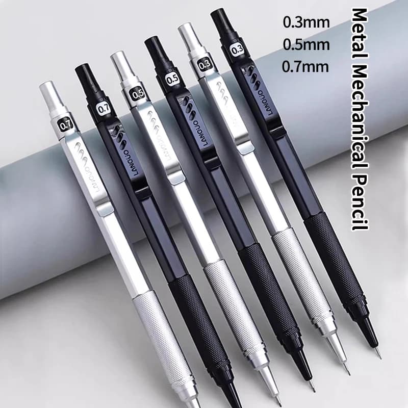 0.3 0.5 0.7 mm Full Metal Mechanical Pencil Low Center of Gravity Retractable Nib Automatic Pencils Art Drawing Sketch Pencil