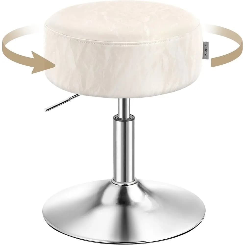 Adjustable toe stool, makeup chair, 360° swivel stool, PU coating, thick pillow, for bedroom, kitchen, dining room