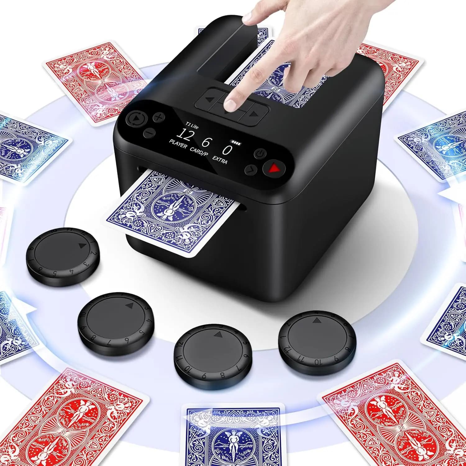 Distributore Automatico di Carte per Texas Hold'em, Giochi di Poker UNO, 1-3 Mazzi, 12 Giocatori con Telecomando Ricaricabile