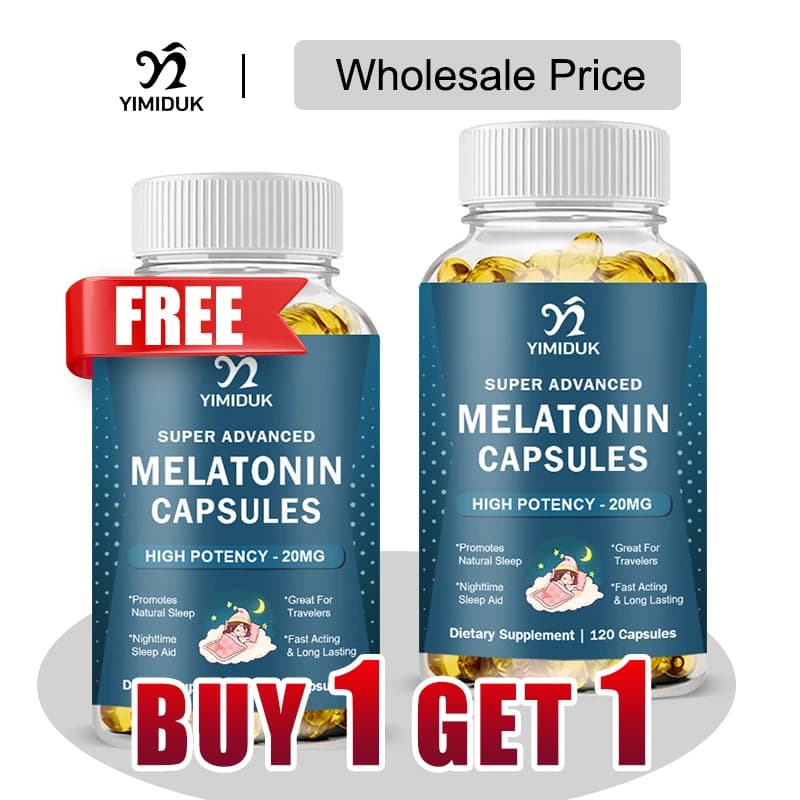 20 Mg high power melatonin supplement, support promotes natural sleep, relaxation and revitalized, GMP certified, gluten-free