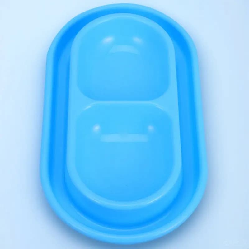 Ciotola Doppia Anti-Ant per Gatti, in Plastica Blu, per Alimenti e Acqua, per Gatti e Cani di Piccola e Media Taglia, Design Rialzato e Poco Profondo