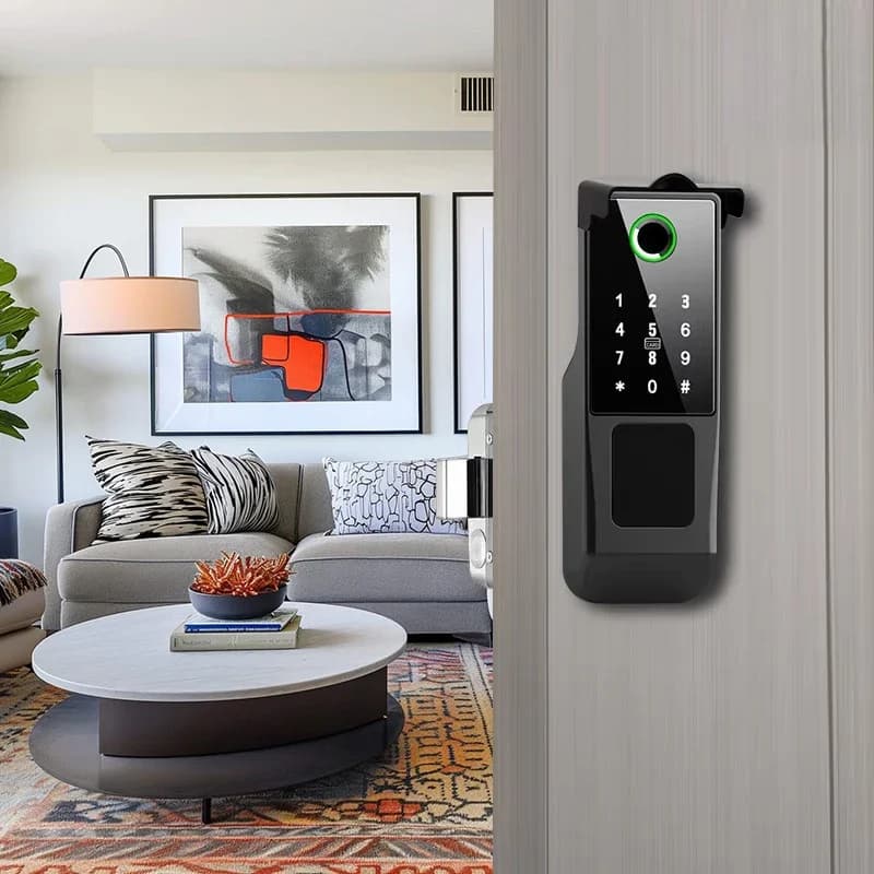 Doppia sicurezza esterna frontale impermeabile biometrico digitale impronta digitale Smart Ttlock tastiera bordo serratura telecomando per porta in legno